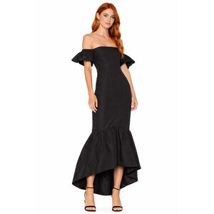 NWT Designer JILL STUART Black Puff Sleeve Hi-Lo Dress Size 8